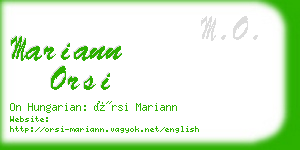 mariann orsi business card
